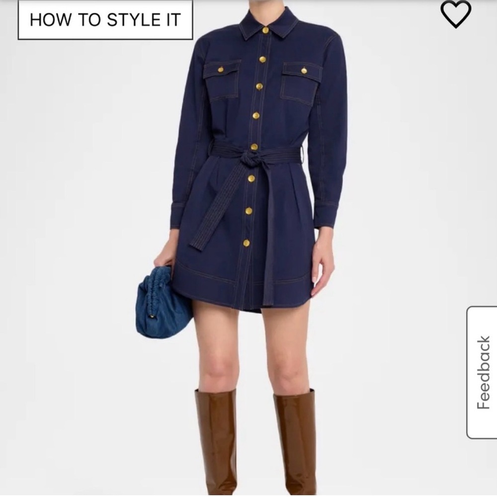 Navy, button down, utility dress